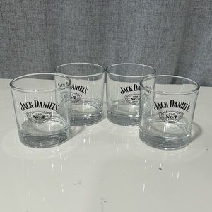 Set of 4 Jack Daniel’s bar glass cups. Old No.7 brand logo. 8oz.  NWOT.